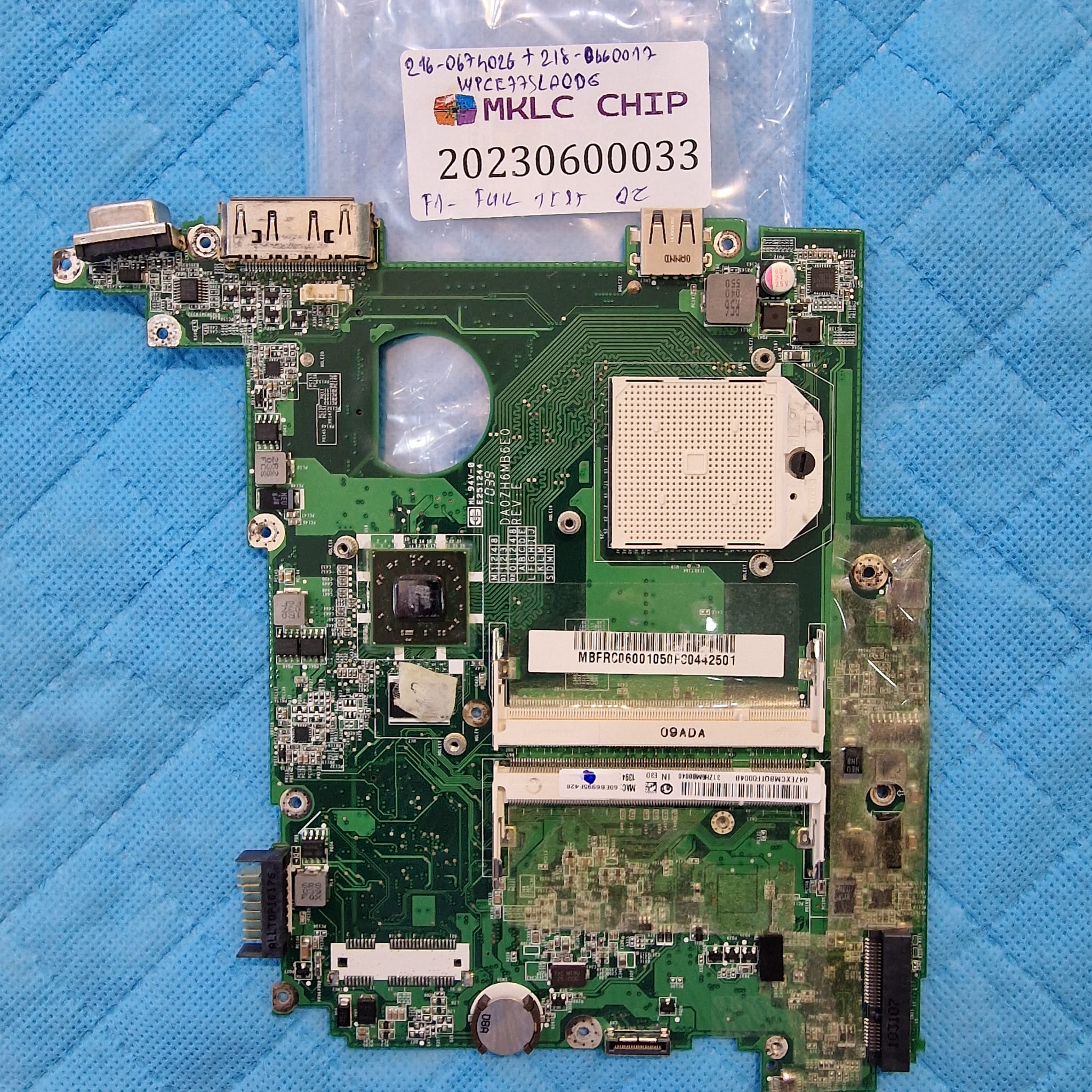 Acer ferrari one 200 anakart _DA0ZH6MB6E0 Anakart amd cpu ati vga orjinal_