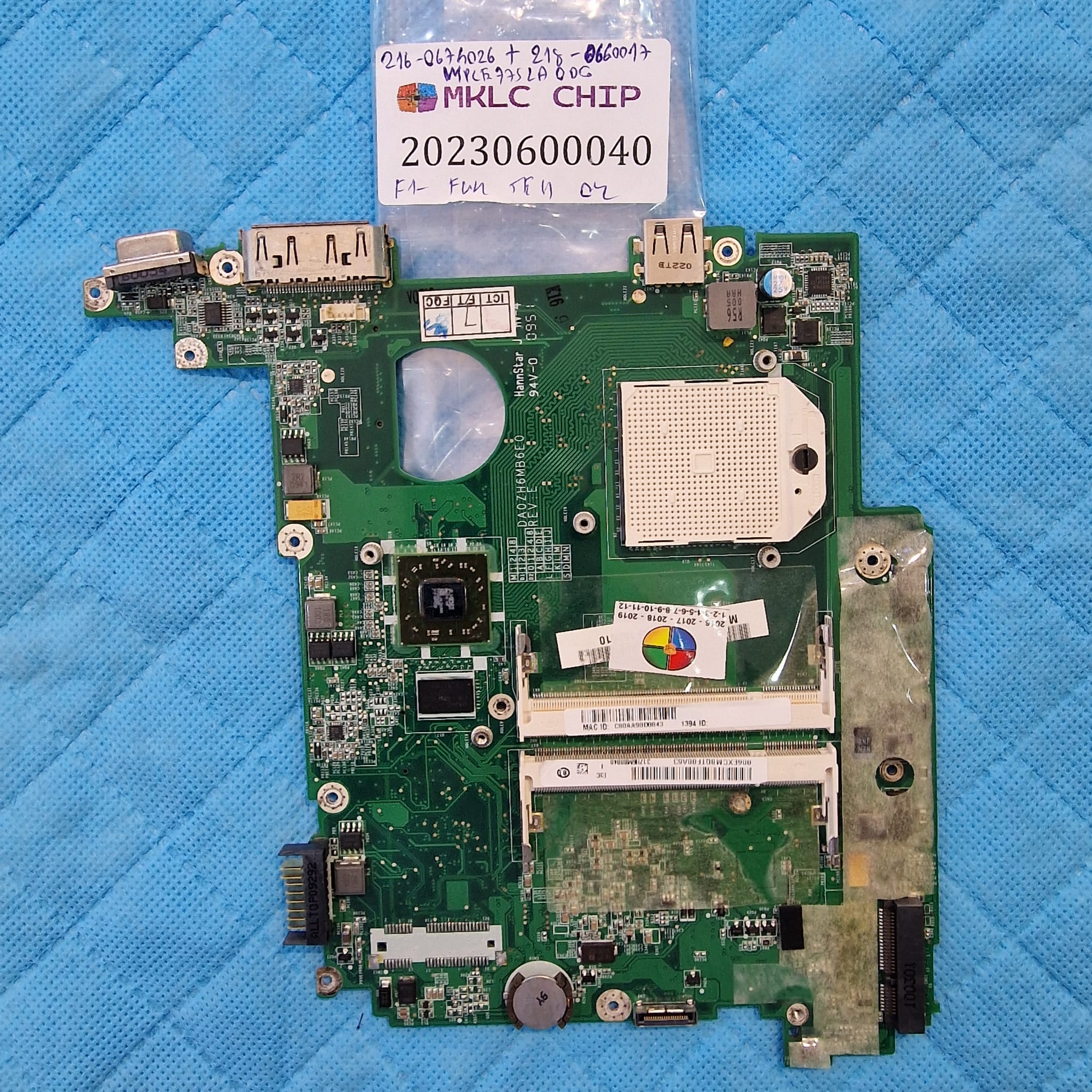 Acer ferrari one 200 anakart _DA0ZH6MB6E0 Anakart amd cpu ati vga orjinal_