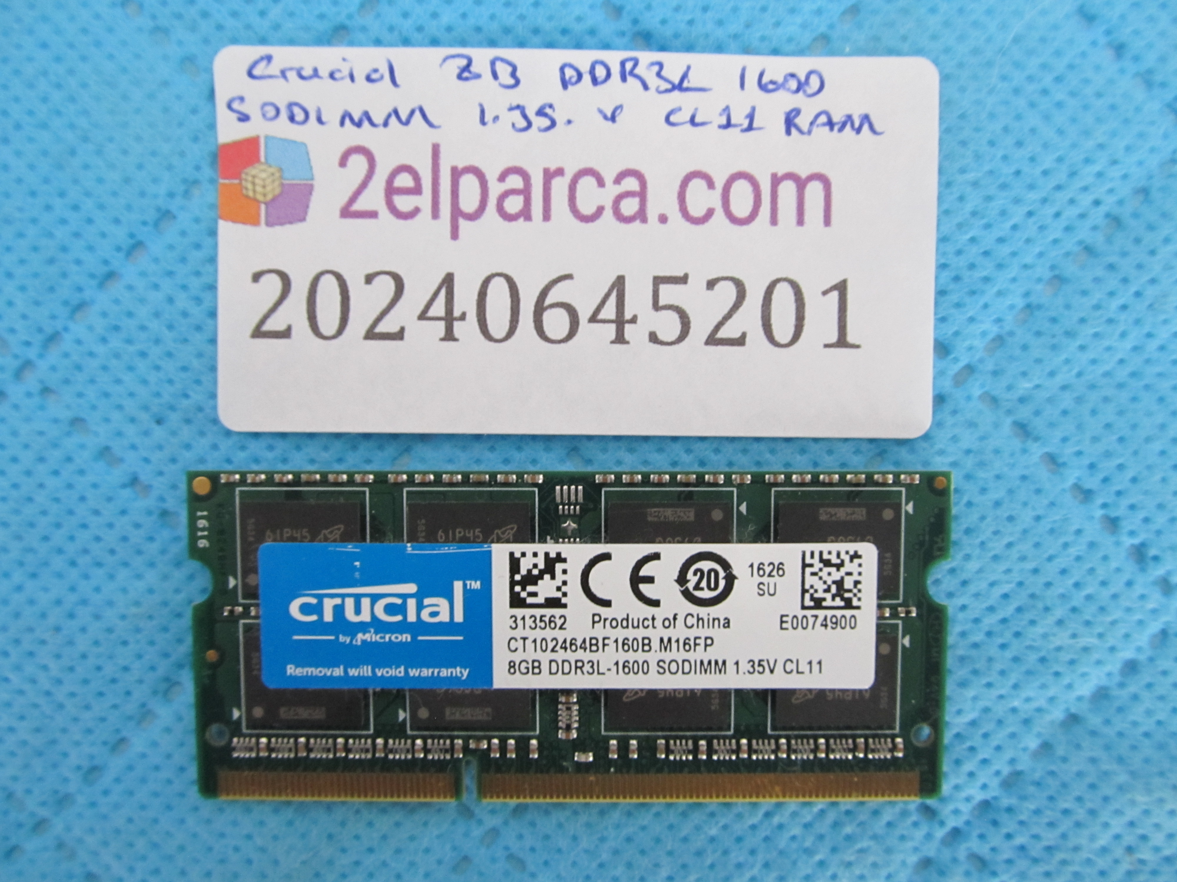 Crucial 8 Gb Ddr3l 1600 Mhz SODIMM 1.35V Cl11 Ram Bellek Orjinal Ürün